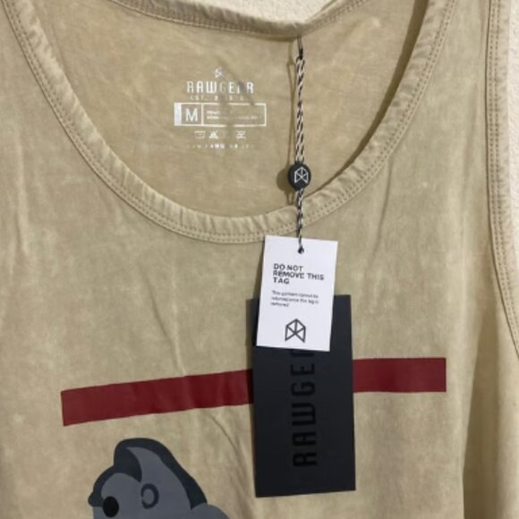 RAW GEAR Men's Acid Wash-Look Tank Top Size M - Picture 3 of 4